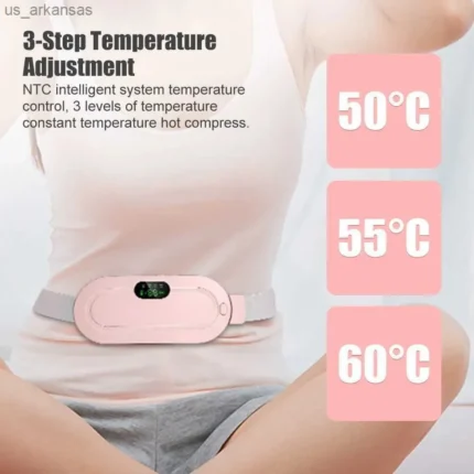 Digital Period Heating Pad & Vibrating Belt | 3 Heat Levels, 4 Massage Modes | Fast Relief for Menstrual Cramps