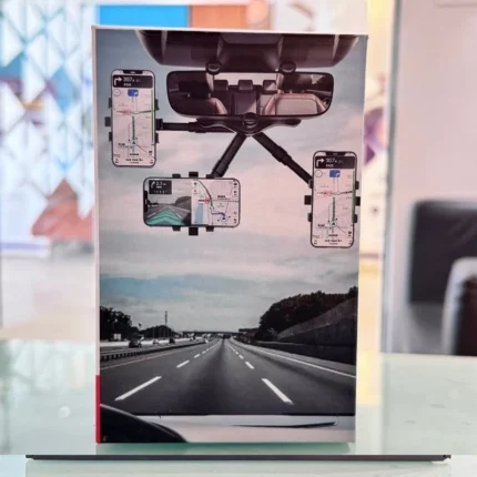 360° Rotatable & Retractable Rearview Mirror Phone Holder | Safe & Convenient Driving Mount