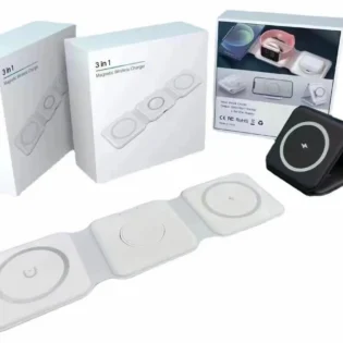 3-in-1 Foldable Magnetic Wireless Charger 15W Charging Station for iPhone Apple Watch and AirPods