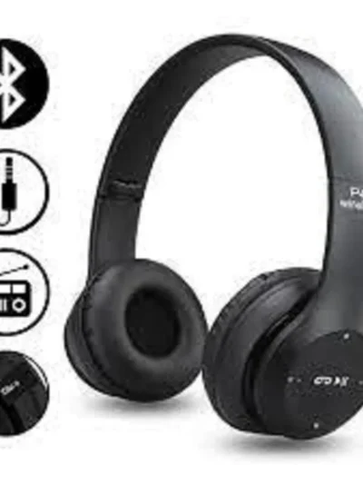 P47 Wireless Headphones | Bluetooth Foldable Headset | Stereo Sound | FM Radio & TF Card Support | Built-in Microphone