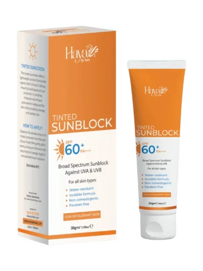 Haya Tinted Sunblock SPF 60+ | Natural Tint | Broad Spectrum UV Protection | Lightweight & Non-Greasy