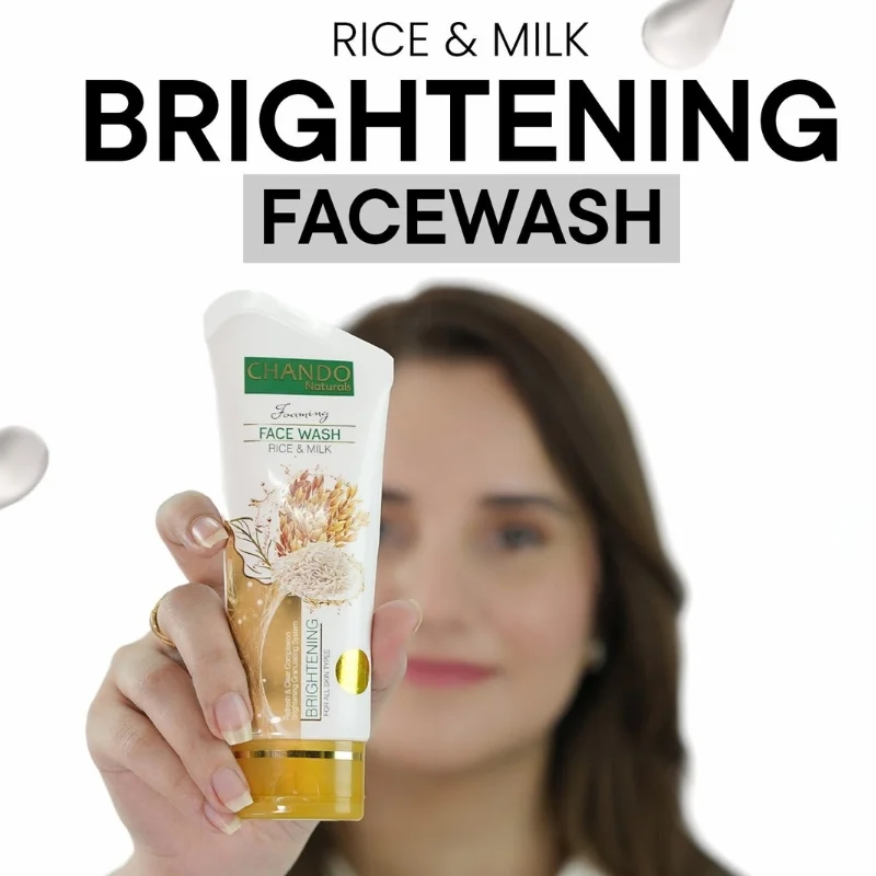Face Wash | Chando (Rice & Milk Brightening+Charcoal Blackheads+Lemon Oil Control) Face Wash 100ml Gentle Cleanser for Radiant Glow & Oily,Combination Skin - Image 2