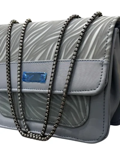 Luxury Women’s Shoulder Bag in Grey Faux Leather for Casual, Work, and Formal Use