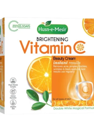 Husn e Mesir Vitamin C Brightening Cream Natural Glow Anti-Blemish Deep Action Formula for Radiant Skin
