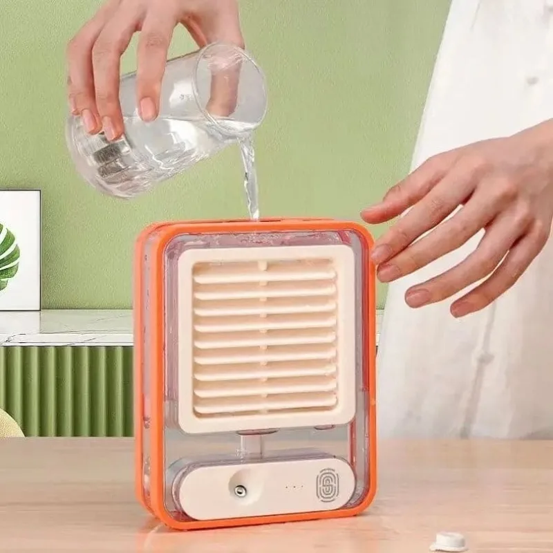 Portable USB Air Cooler Fan – 3-Speed, Mist Spray, Rechargeable | Random Color - Image 9