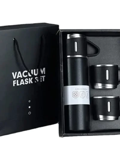 3 Cup 500ML Double-Layer Stainless Steel Vacuum Flask Set | Hot & Cold | Travel Thermos