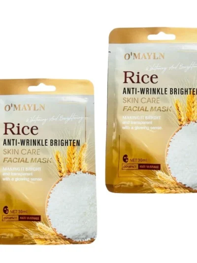 Pack of 2 | O’Mayln Rice Facial Mask | Anti-Wrinkle, Brightening & Hydrating Sheet Mask