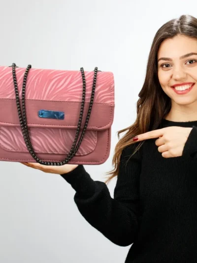 Luxury Women’s Shoulder Bag in Pink Faux Leather for Casual, Work, and Formal Use
