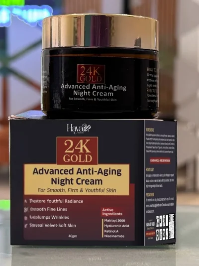 Haya 24K Gold Advanced Anti-Aging Night Cream with Retinol Hyaluronic Acid and Niacinamide