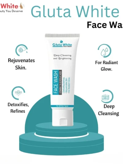 Gluta White Face Wash | Deep Cleansing Brightening Oil Control Gentle Daily Cleanser