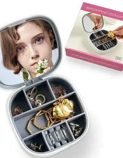 Necklace Organizer & Jewellery Box with Mirror | Portable Jewellery Storage for Women & Girls