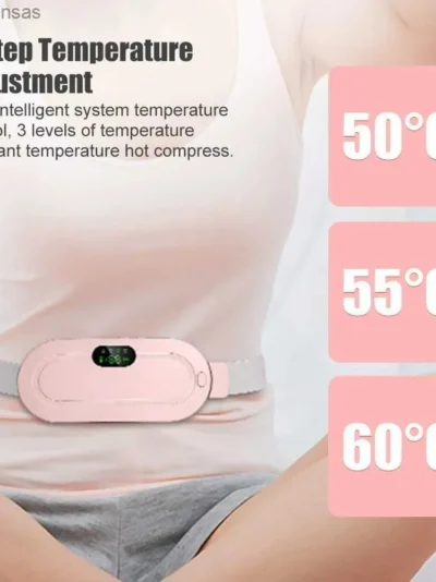 Digital Period Heating Pad & Vibrating Belt | 3 Heat Levels, 4 Massage Modes | Fast Relief for Menstrual Cramps