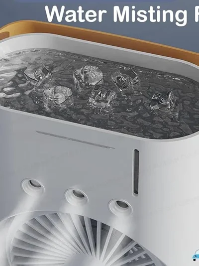 Mini Double Head Mist Fan with LED Light & Humidifier | Portable USB Air Cooler for Home Office Travel