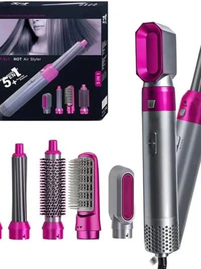 5-in-1 Electric Hair Dryer Brush Kit | Blow Dryer, Straightener, Curler & Volumizer Styling Tool
