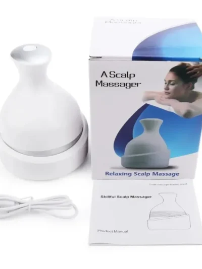 Electric Scalp Massager with 4 Clusters | Rechargeable & Full-Body Relaxation