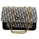 Black | Dior Oblique Canvas & Leather Flap Clutch | Luxury Designer Handbag for Women