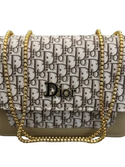 Beige | Dior Oblique Canvas & Leather Flap Clutch | Luxury Designer Handbag for Women