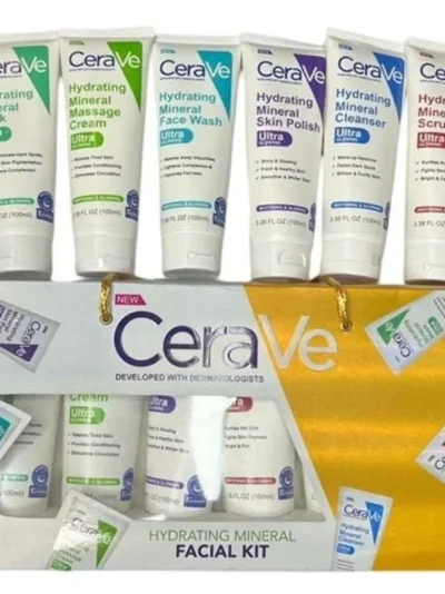 Pack of 6 – CeraVe Hydrating Mineral Facial Kit | Deep Moisture & Skin Repair Skincare Set