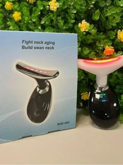 3-in-1 Rechargeable Face & Neck Massager | Red Light Therapy & Microcurrent Anti-Wrinkle Device