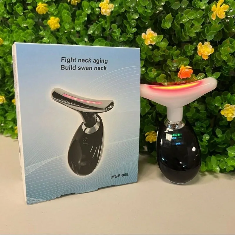 3-in-1 Rechargeable Face & Neck Massager | Red Light Therapy & Microcurrent Anti-Wrinkle Device