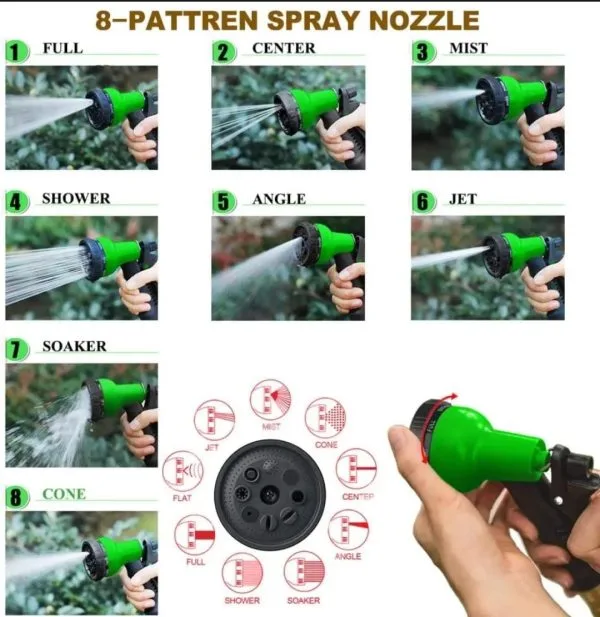 Magic Expandable Hose Pipe 50FT | Lightweight, Tangle-Free | 7-Mode Spray Gun