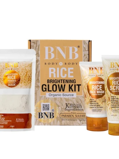 BNB Rice Extract Bright & Glow Facial Kit | 3-in-1 Whitening, Brightening & Hydrating Skincare