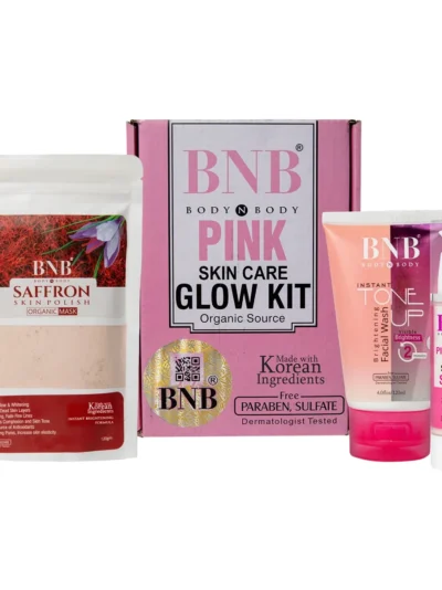 BNB Pink Face Glow Kit | 3-in-1 Skincare Wash Mask SPF Protection Set