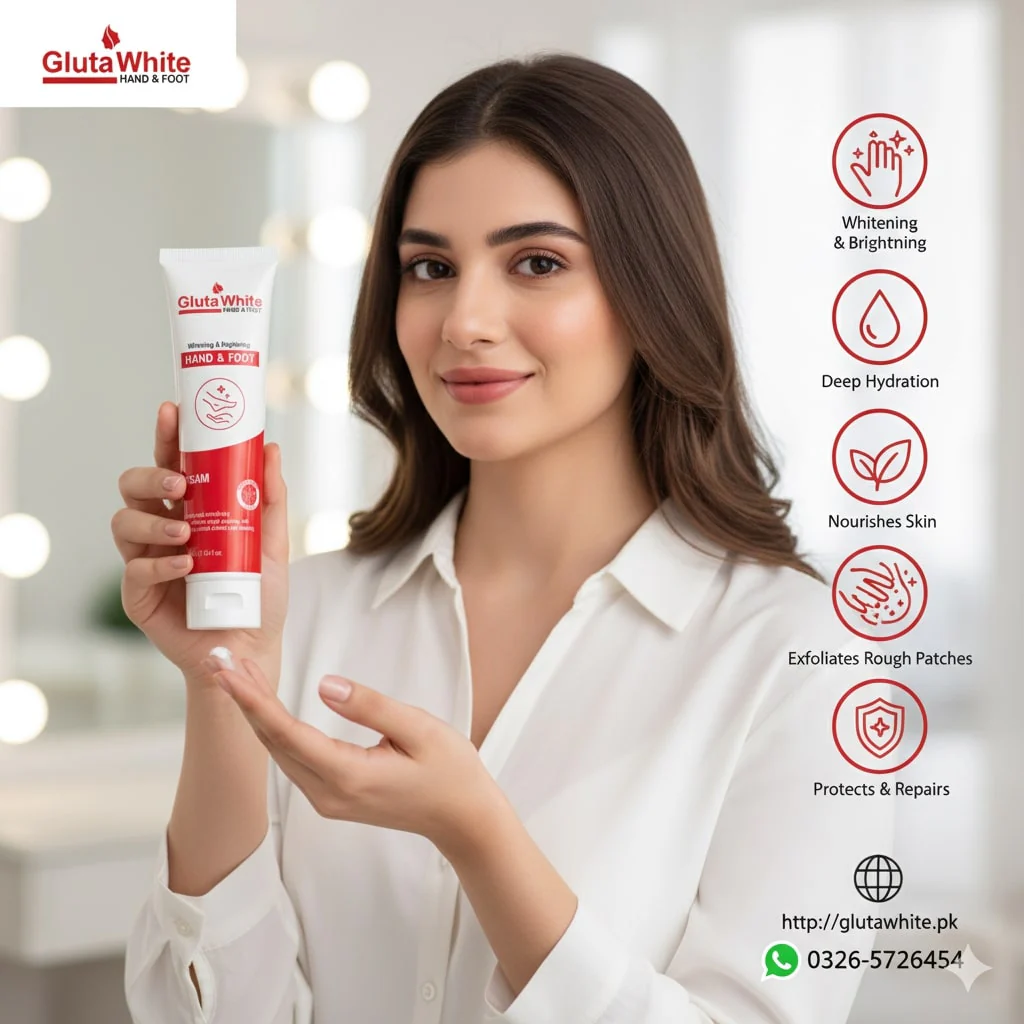 Gluta White Hand & Foot Whitening Cream 100ml | Best Whitening, Moisturizing & Brightening - Image 4