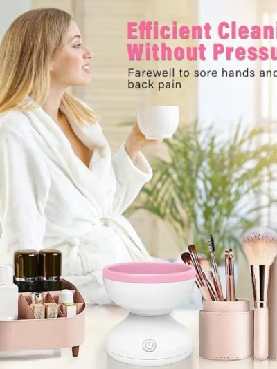 Electric Makeup Brush Cleaner Machine | Automatic USB Rechargeable Brush Washer | Gentle Silicone Cleaning