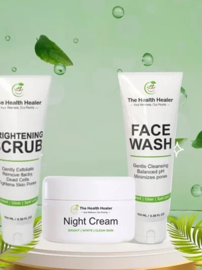 Brightening Glow Kit by The Health Healer | Face Wash, Scrub & Night Cream Set